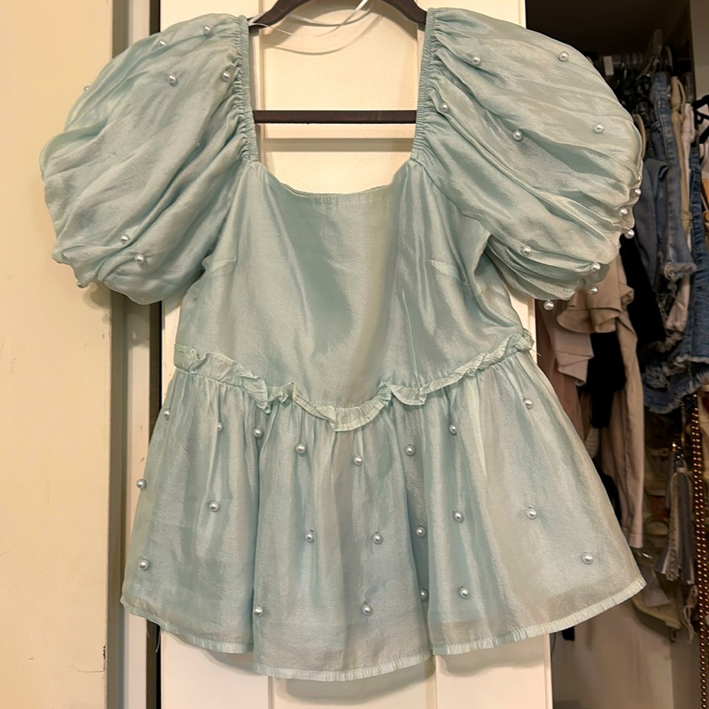 Light blue babydoll top